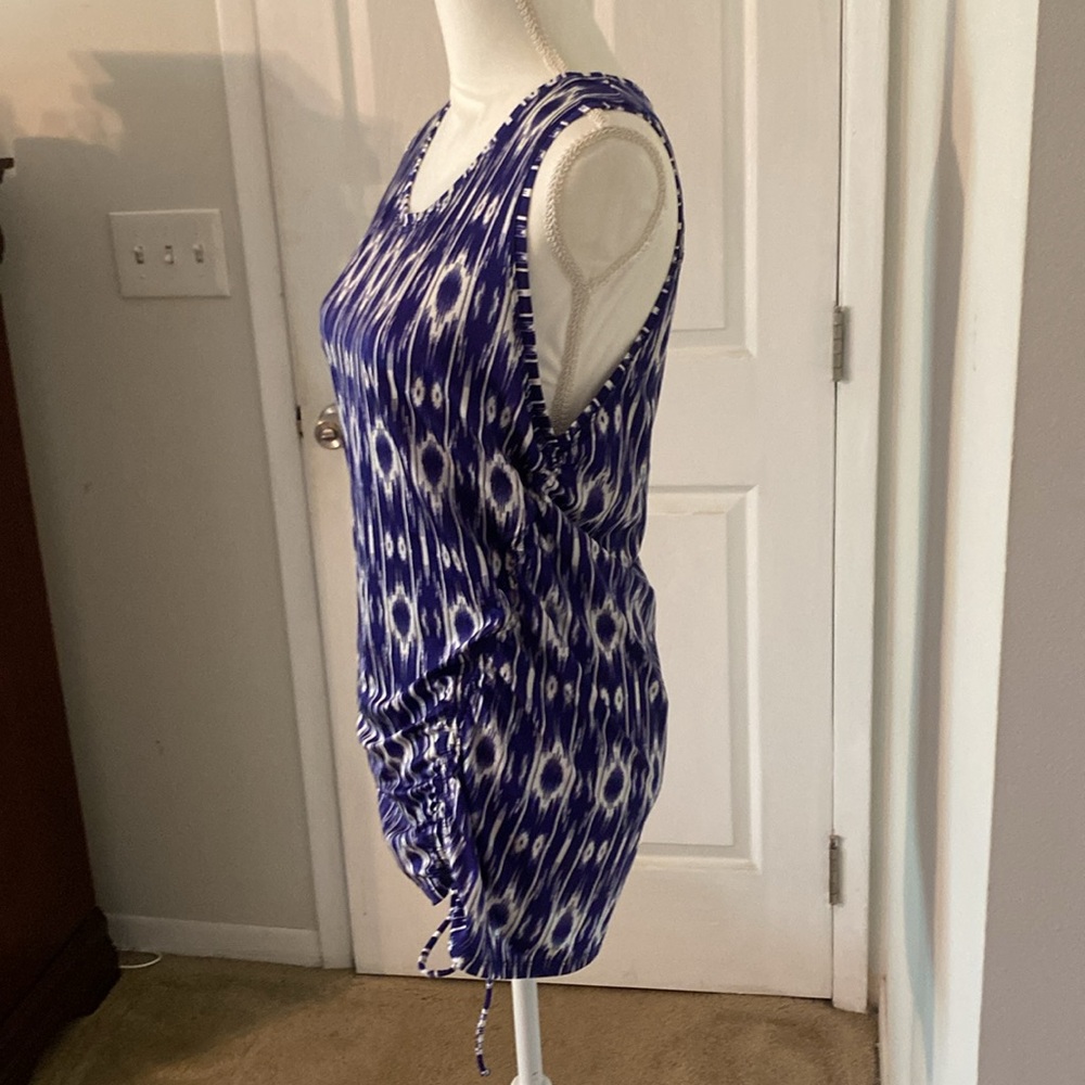 Athleta Purple Ikat Ruched Side Tank Top Women’s Large Sleeveless - Picture 3 of 5
